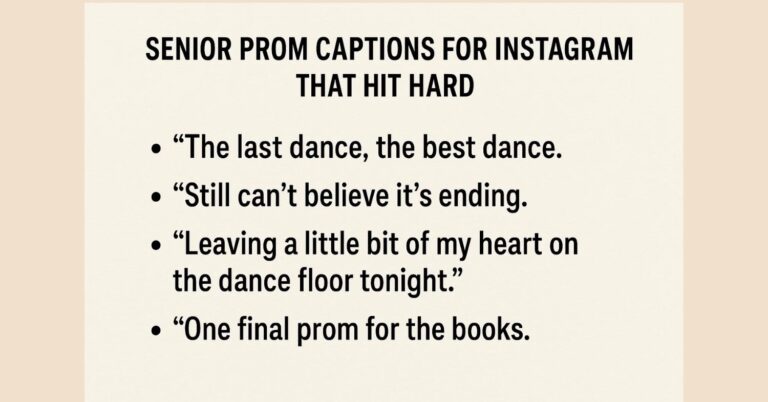270+ Senior Prom Captions for Instagram That Hit Hard