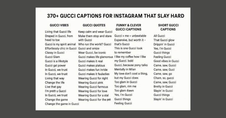 370+ Gucci Captions for Instagram That Slay Hard