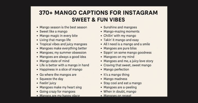 370+ Mango Captions for Instagram | Sweet & Fun Vibes